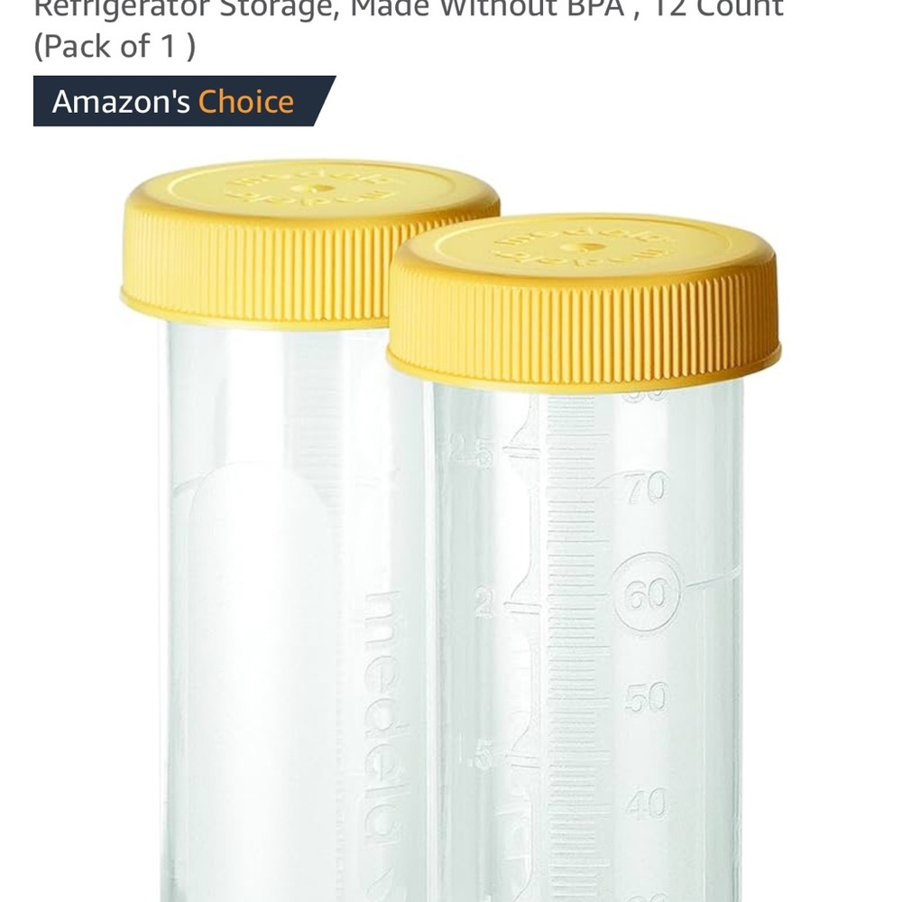 Medela Breast Milk Storage Bottles with Yellow Lids